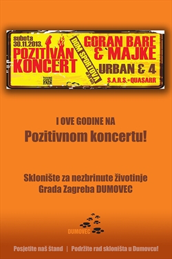 Sklonište Dumovec i ove godine na Pozitivnom koncertu